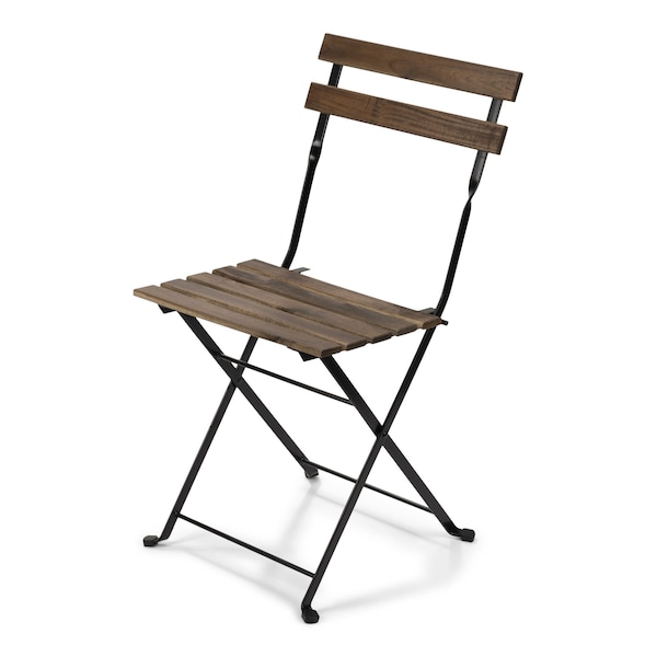 Atlas Commercial Products French Bistro Slatted Cafe Folding Chair BISTRO48CHAIR - main